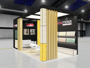 exhibition stand two sides open stall 3D 모델