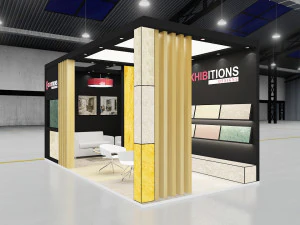 exhibition stand two sides open stall 3D Model