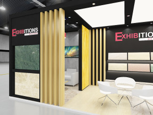 exhibition stand two sides open stall 3D 모델