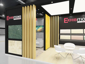 exhibition stand two sides open stall 3D Model