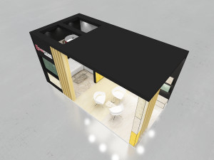 exhibition stand two sides open stall 3D 모델