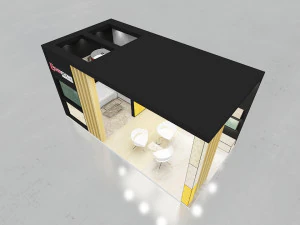 exhibition stand two sides open stall 3D Model