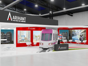 exhibition stand one sides open stall 3D Model
