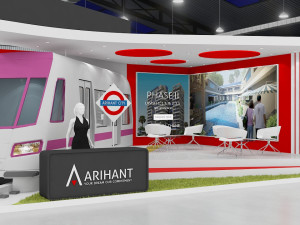 exhibition stand one sides open stall 3D Model