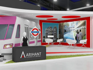 exhibition stand one sides open stall 3D Model