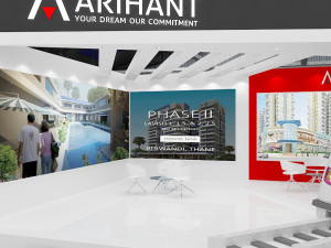 exhibition stand one sides open stall 3D Model