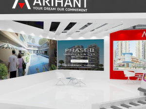 exhibition stand one sides open stall 3D Model