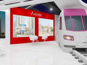 exhibition stand one sides open stall 3D Model