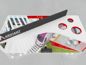 exhibition stand one sides open stall 3D Model