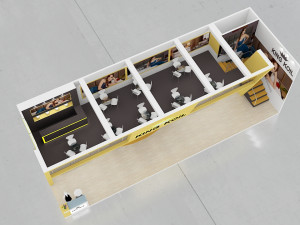 exhibition stand two sides open stall Model 3D