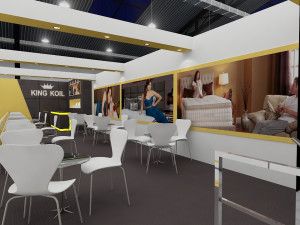 exhibition stand two sides open stall Model 3D