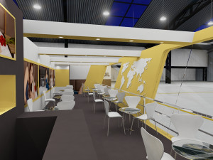 exhibition stand two sides open stall Model 3D