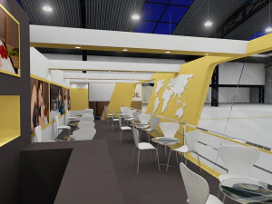 exhibition stand two sides open stall 3D Model