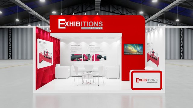 exhibition stand two sides open stall Modello 3D .c4d .max .obj .3ds .fbx .stl .blend