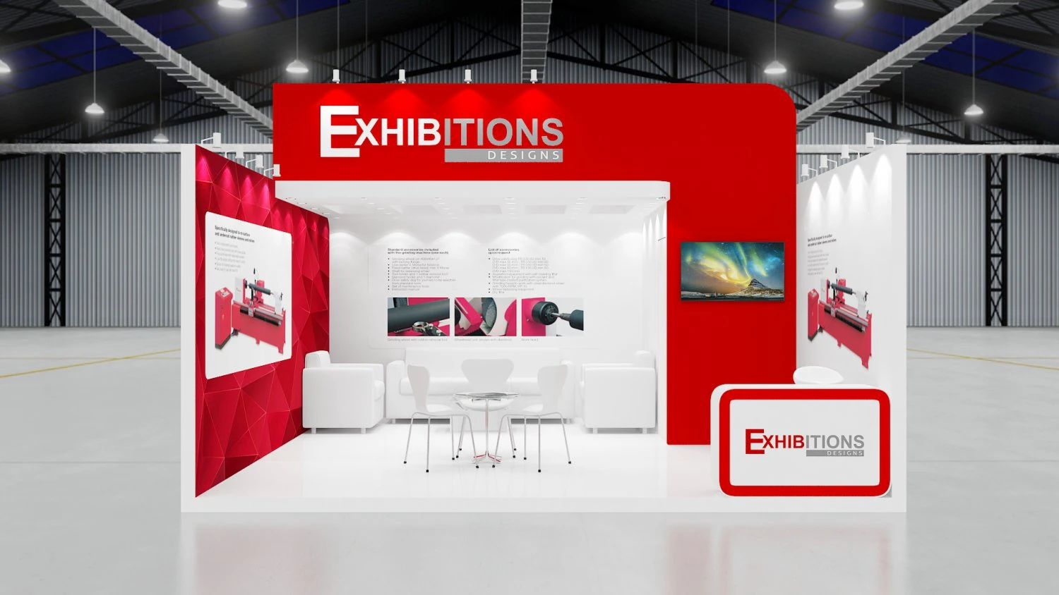 exhibition stand two sides open stall 3D Model .c4d .max .obj .3ds .fbx .stl .blend 