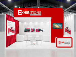 exhibition stand two sides open stall 3D 모델