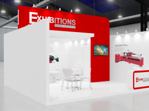 exhibition stand two sides open stall Modello 3D