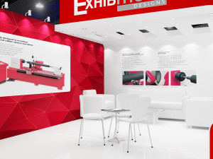 exhibition stand two sides open stall Modello 3D