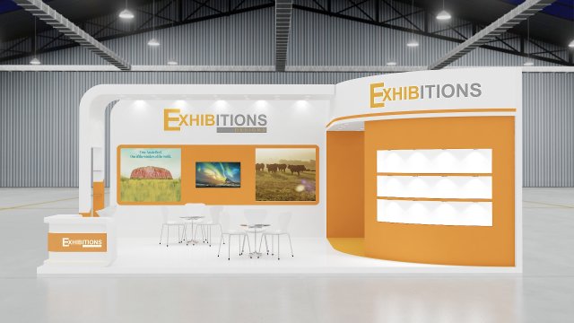 exhibition stand two sides open stall Modelo 3D .c4d .max .obj .3ds .fbx .stl .blend 