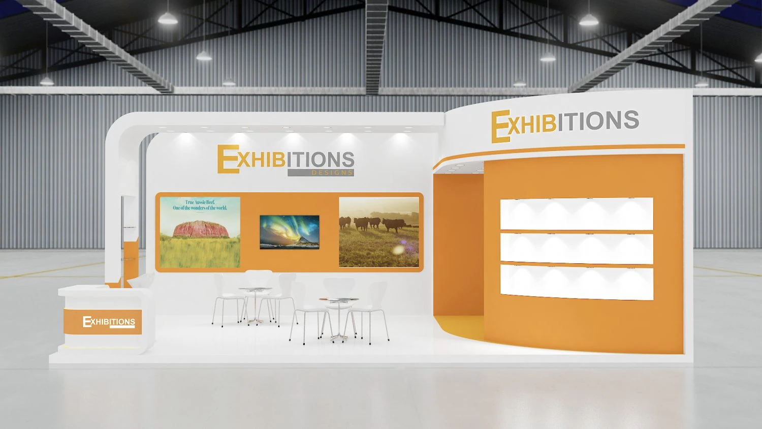 exhibition stand two sides open stall 3D Model .c4d .max .obj .3ds .fbx .stl .blend 