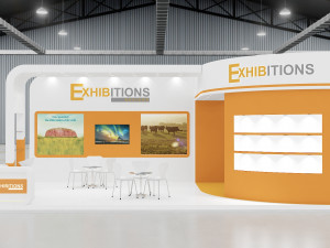 exhibition stand two sides open stall 3D Model