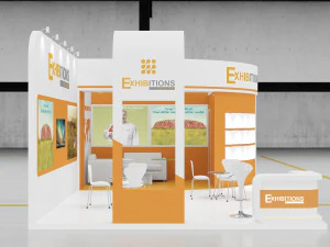 exhibition stand two sides open stall 3D Model