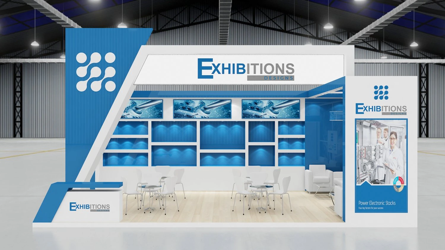 exhibition stand two sides open stall 3D Model .c4d .max .obj .3ds .fbx .stl .blend