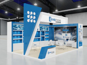 exhibition stand two sides open stall 3D Model