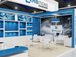 exhibition stand two sides open stall 3D Model