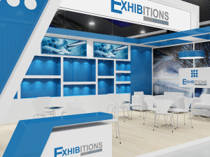 exhibition stand two sides open stall 3D Model