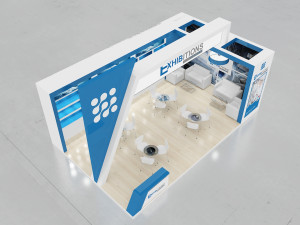 exhibition stand two sides open stall 3D Model
