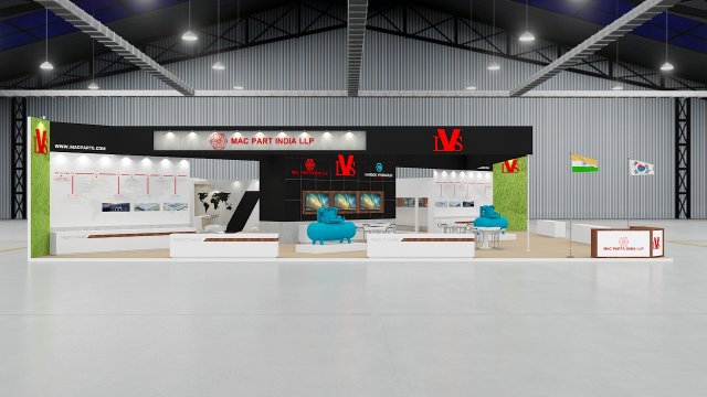 exhibition stand two sides open stall 3D-Modell .c4d .max .obj .3ds .fbx .stl .blend 