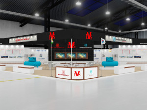 exhibition stand two sides open stall 3D-Modell