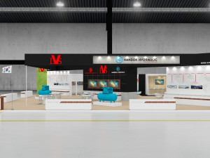 exhibition stand two sides open stall 3D-Modell