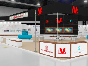 exhibition stand two sides open stall 3D-Modell