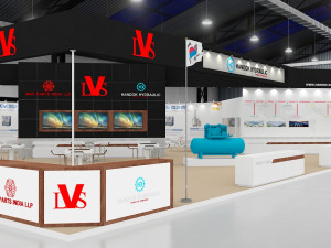 exhibition stand two sides open stall 3D-Modell
