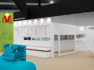 exhibition stand two sides open stall 3D-Modell