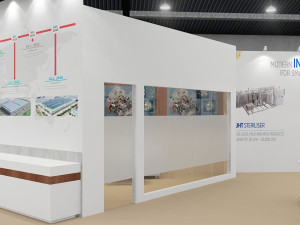 exhibition stand two sides open stall 3D-Modell