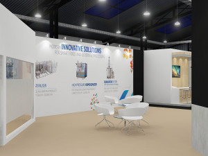 exhibition stand two sides open stall 3D-Modell