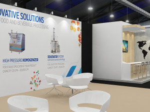 exhibition stand two sides open stall 3D-Modell