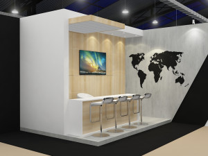 exhibition stand two sides open stall 3D-Modell