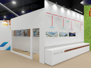 exhibition stand two sides open stall 3D-Modell