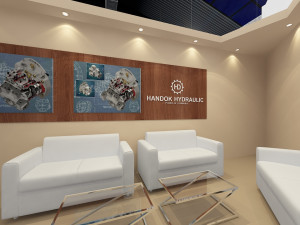 exhibition stand two sides open stall 3D-Modell