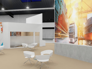 exhibition stand two sides open stall 3D-Modell
