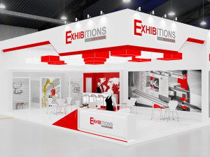 exhibition stand two sides open stall 3D 모델