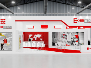 exhibition stand two sides open stall 3D 모델