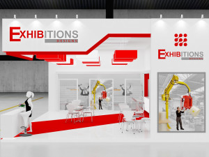 exhibition stand two sides open stall 3D 모델