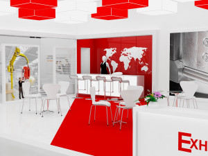 exhibition stand two sides open stall 3D 모델