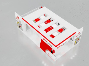 exhibition stand two sides open stall 3D 모델