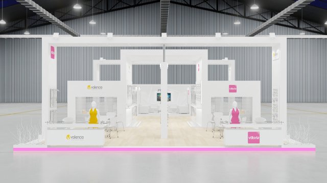 exhibition stand three sides open stall 3D 模型 .c4d .max .obj .3ds .fbx .stl .blend